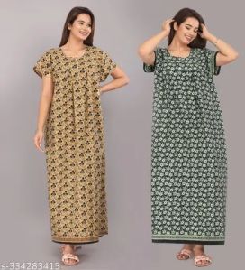 Ladies Cotton Printed Night Gown