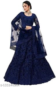 Ladies Designer Net Embroidered Lehenga Choli