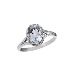 Blue Topaz Gemstone Sterling Silver Ring