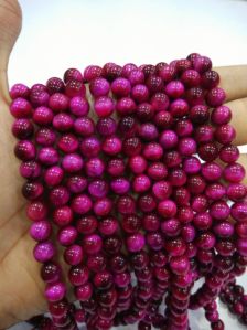 Pink tiger eye beads