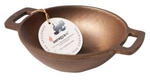 Aarogyam Cast Iron Round Loha Kadai for Deep Frying Double Strong Handle 7 inch (18 cm) Pre-Seasoned