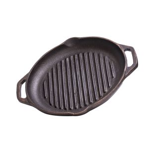 Aarogyam Cast Iron Round Loha Kadai for Deep Frying Double Strong Handle 11 inch (28 cm) Pre-season