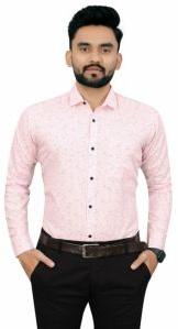 Mens Pink Stylish Cotton Shirts