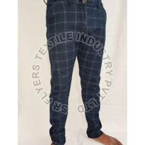 Mens Full Length Checked Trouser Pants