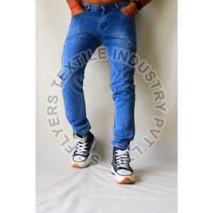 Mens Towel Washed Knitting Fabric Ankle Slim Jeans