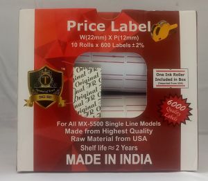 MOTEX IMPORTED 5500 Gun Hand Labels Rolls, White - Redline