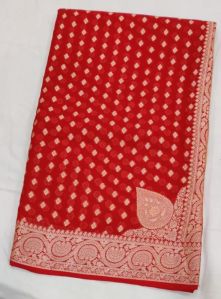 Red Banarasi Georgette Saree