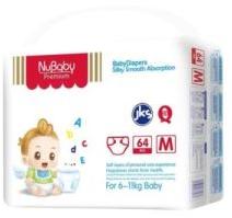 Nubaby Diapers, Medium (M), 82 Count, 6-11 kg jumbo up to 12 hours absorption