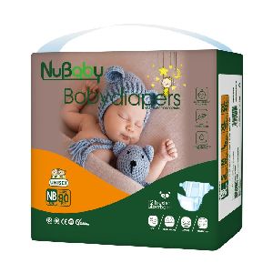 Nubaby Premium Baby Diaper, New Born (NB) 70 PCS, 70 Count, upto 4 to 8 kg With 5 in 1