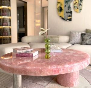 Rose quartz table