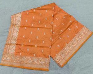 Orange Pure Banarasi Silk Saree