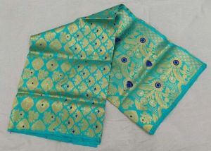 Sea Green Pure Mekhela Chadar