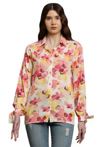 Ladies Rayon Floral Printed Shirt