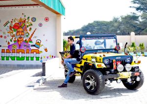 yellow Modified Open Jeep