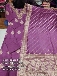 dola silk jacquard suit set