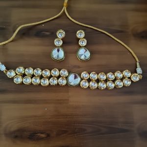 back side minakari design earrings kundan choker