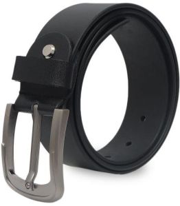 KARA Casual Black Leather Men's Belt - Classic Pin Buckle Formal Genuine Leather Belt for Men