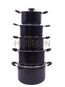 Black Hard Anodized Stock Pot Set