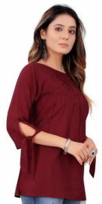 Ladies Maroon Tunic Top