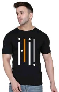 Black Polyester Tshirt For Men