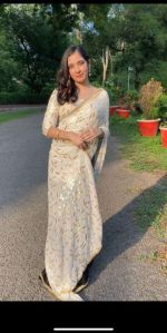 Stitched saree heavy