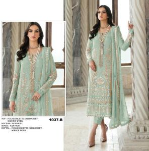 SKY BLUE -pakistani salwar kameez