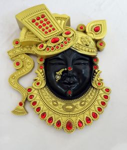 Golden with Black Plastic Shreenathji Wall Frame