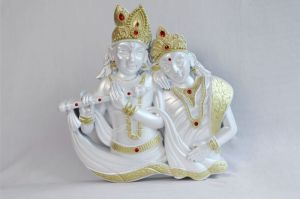 White Plastic Radha Krishna Wall Frame