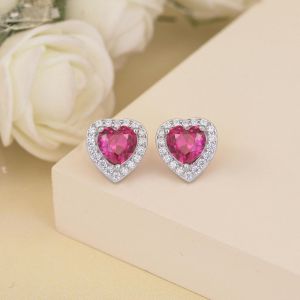 Heart Shape Diamond Stud Earrings
