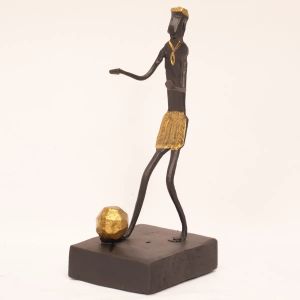 Wrought Iron Football Player Figurine