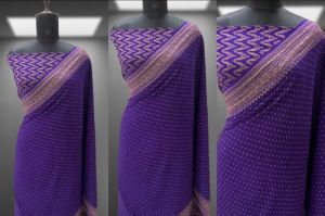 Pure Khaddi Crepe Chinon handloom Banarasi saree