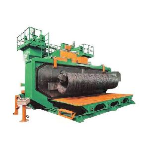 Wire rod coil shot blasting machine