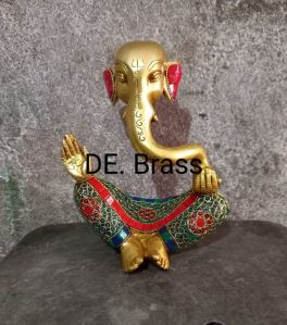 brass ganesh statue,size 8 inches,3kg