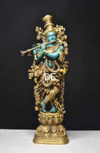 brass krishna statue , 16 kg, 29 inches height