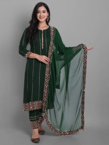 Rayon Straight Kurta Pant Dupatta Set