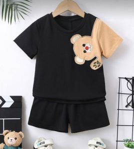 Toddler Boys Bear Print Tee & Shorts.