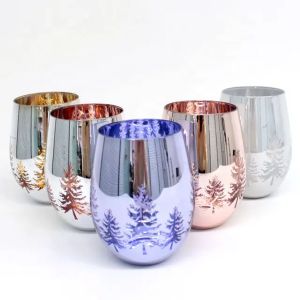 Unity glass votive holder with finished metallic