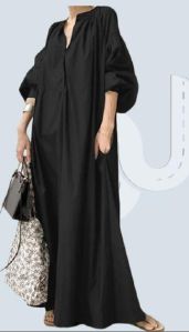 Long Shirt Dress with Bishop Sleeves