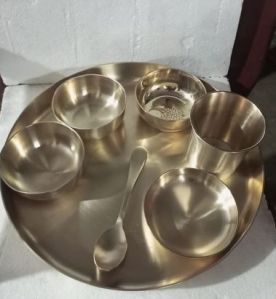 Plain Bronze Thali Set