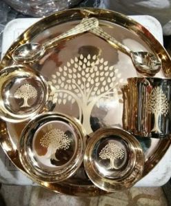 Printed Bronze Thali Set