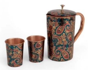 Printed Copper Jug Glass Set