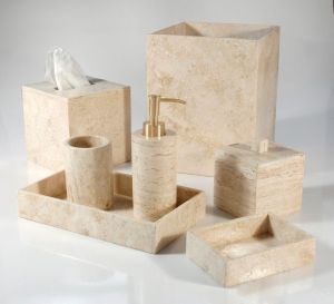 Luxurious Travertine Marble Bathroom Set