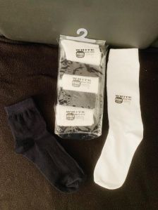 white cotton fabric bag pouch socks