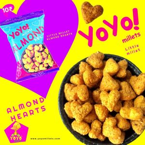 Yoyo Almond Hearts Sweet Pops -Little Millet 20gm Pack