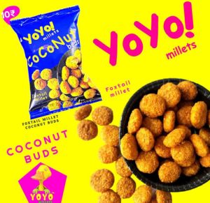 Yoyo Coconut Buds - Foxtail Millet Sweet Pops Millet Snacks 20gm