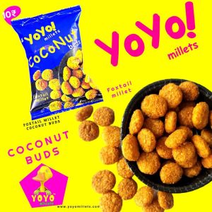 yoyo coconut buds pops 20gm pack millet snacks