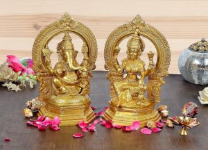 BRASS LAKSHMI GANESHA