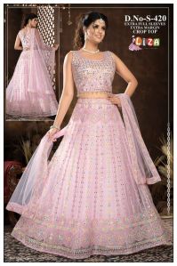 ladies party wear crop top lehenga