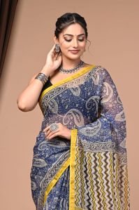 Pure Tissue Linen Saree with Running Blouse