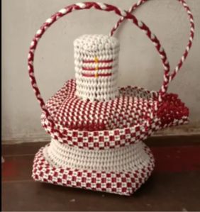 Shiva lingam bag in plastic wire